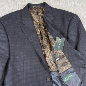 NWT Lauren Ralph Lauren Mens 44R Blue Two Button Wool Cashmere Blazer Sport Coat